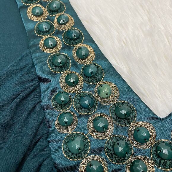 Soprano Top Women's Medium Green Embellished Sleeveless Tank Y2K - Picture 9 of 11